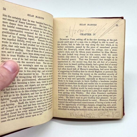 Silas Marner George Eliot Hardcover 1904 Macmillan Red Cloth Antique Book - Picture 7 of 10